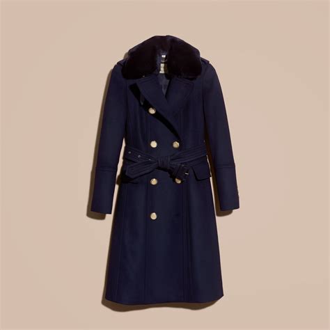 burberry wool cashmere trench coat with detachable fur collar|burberry cashmere kensington trench coat.